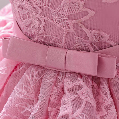 Girls Embroidered Tailing Birthday Party Dress