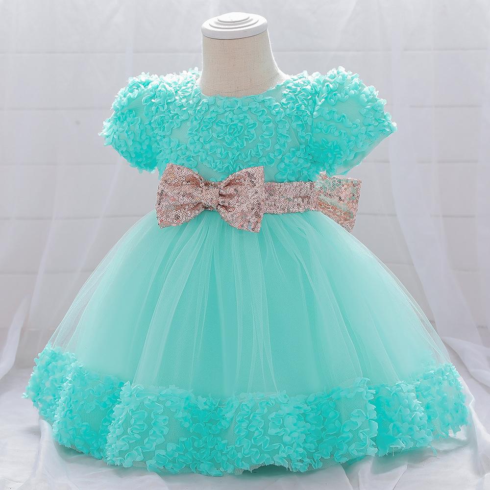 Summer Baby Girls Cute Bow Fluffy  Dress