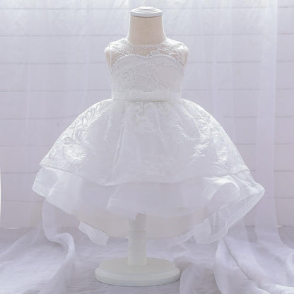 Girls Embroidered Tailing Birthday Party Dress