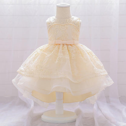 Girls Embroidered Tailing Birthday Party Dress