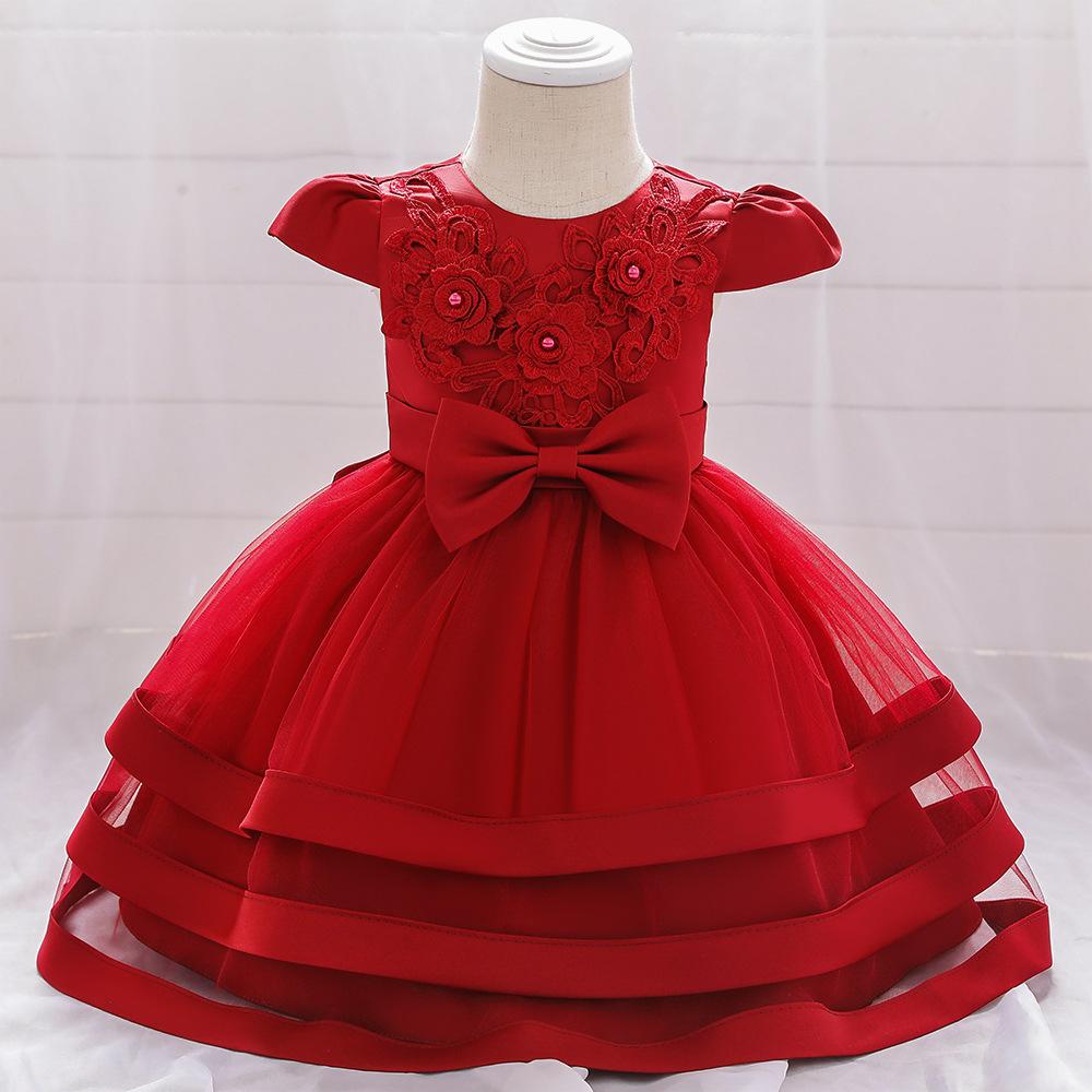 Baby Girls Bow-knot Cake Party Dress