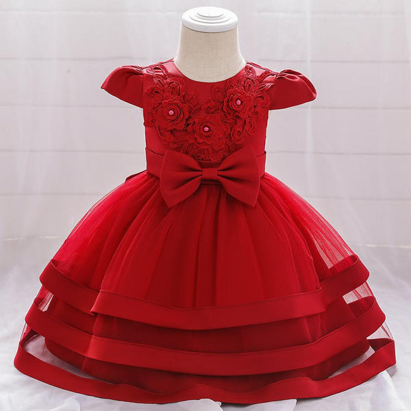 Baby Girls Bow-knot Cake Party Dress