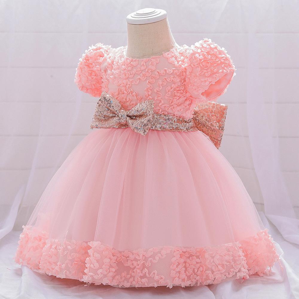 Summer Baby Girls Cute Bow Fluffy  Dress