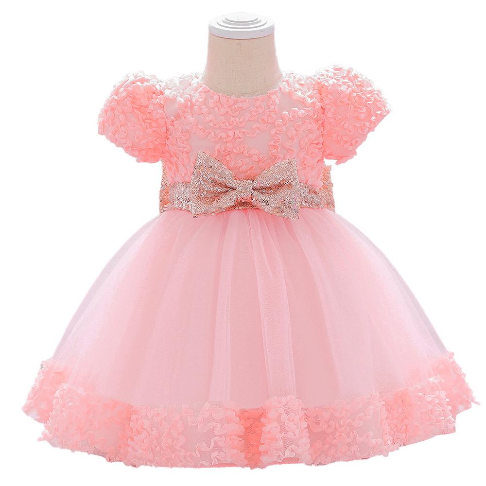 Summer Baby Girls Cute Bow Fluffy  Dress