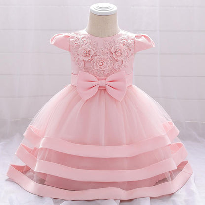 Baby Girls Bow-knot Cake Party Dress