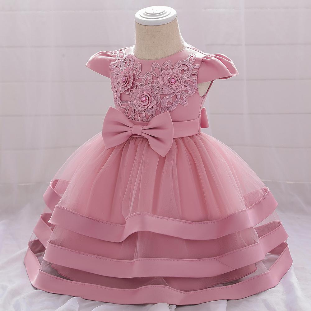 Baby Girls Bow-knot Cake Party Dress