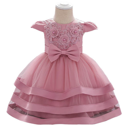 Baby Girls Bow-knot Cake Party Dress