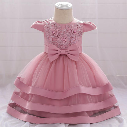 Baby Girls Bow-knot Cake Party Dress
