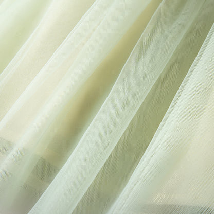 Green Flowers Fluffy Princess Dress