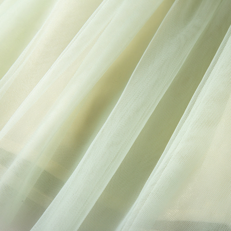 Green Flowers Fluffy Princess Dress