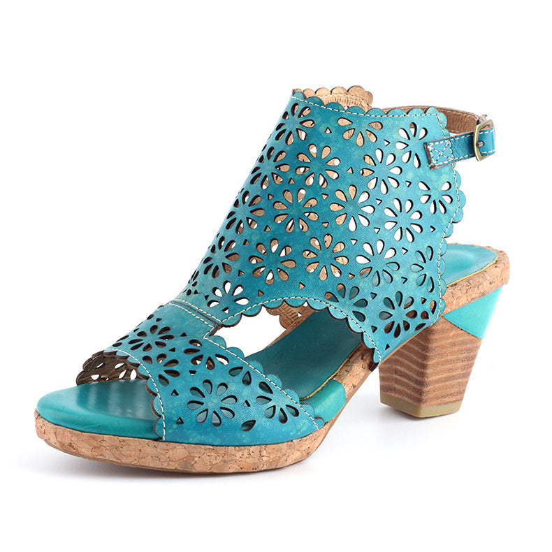 Retro Hollow Fish Mouth Handmade Sandals