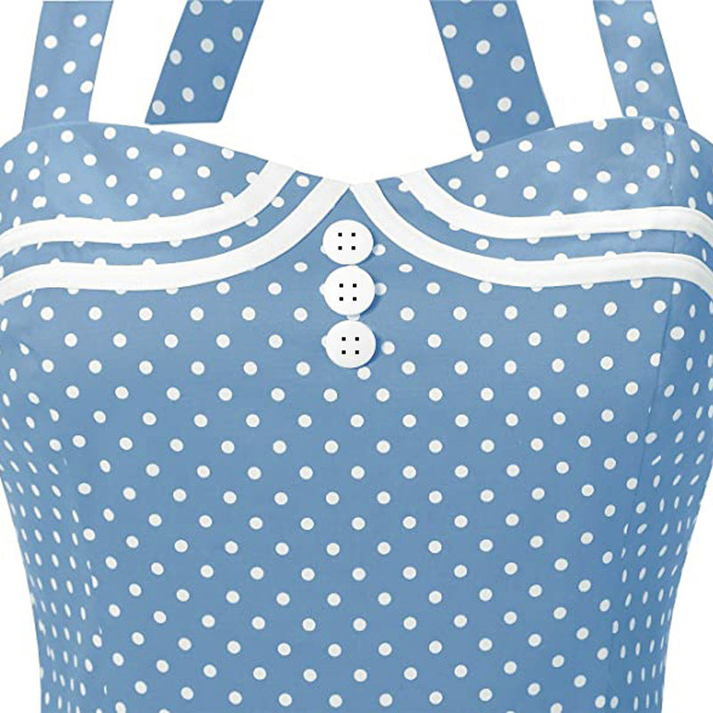 Retro Halter Polka Dot Halterneck Dress