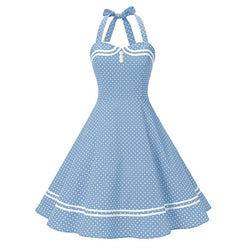 Retro Halter Polka Dot Halterneck Dress