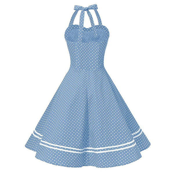 Retro Halter Polka Dot Halterneck Dress
