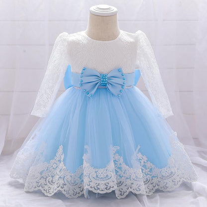 Girls Fashion Bowknot Birthday Party Princess Dress