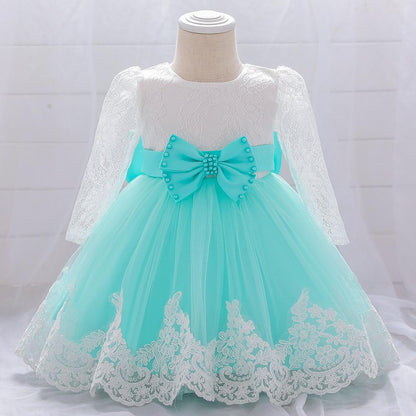 Girls Fashion Bowknot Birthday Party Princess Dress