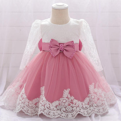 Girls Fashion Bowknot Birthday Party Princess Dress
