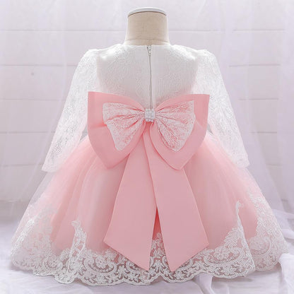 Girls Fashion Bowknot Birthday Party Princess Dress