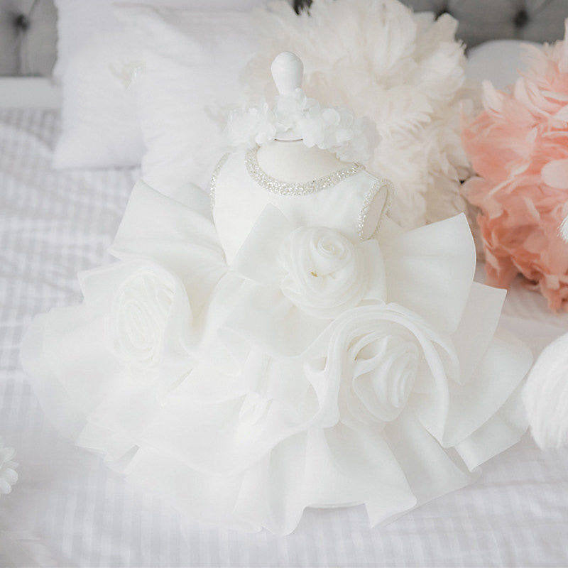 Elegant Flower Girl Princess Fluffy Dress