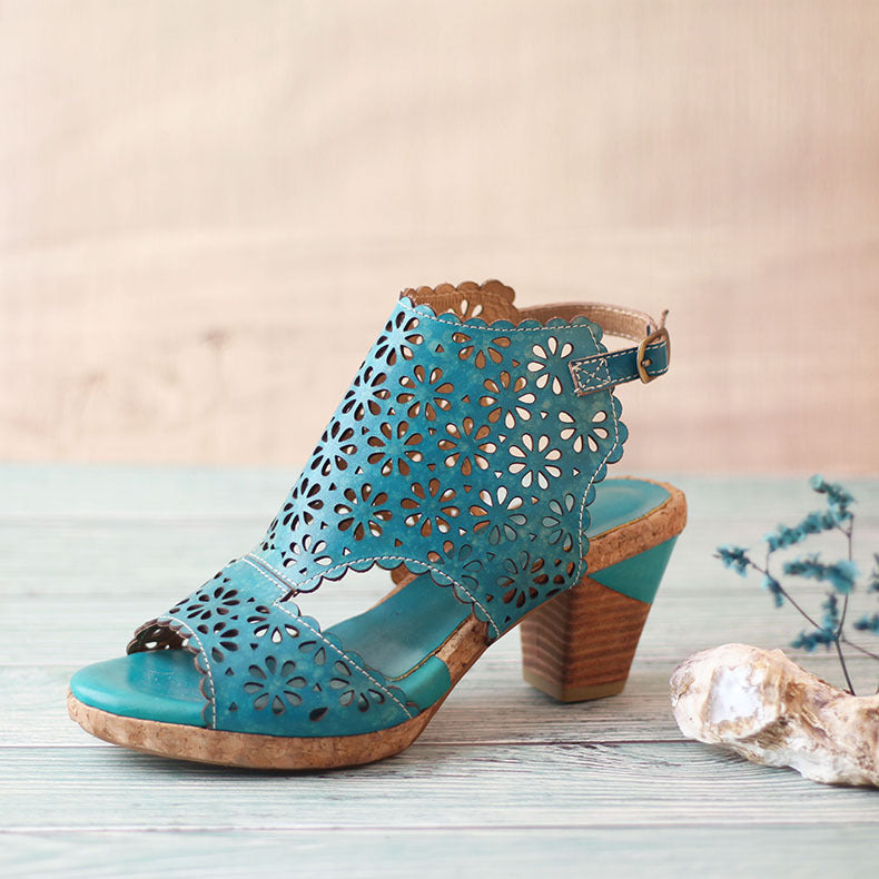 Retro Hollow Fish Mouth Handmade Sandals