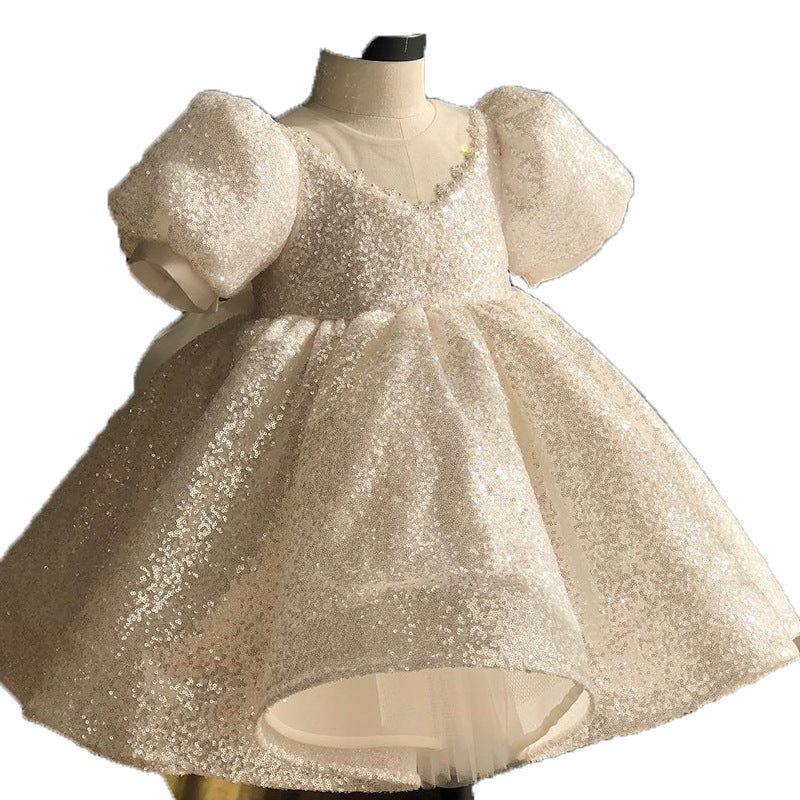 White Sequined Princess Dress