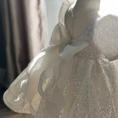 White Sequined Princess Dress