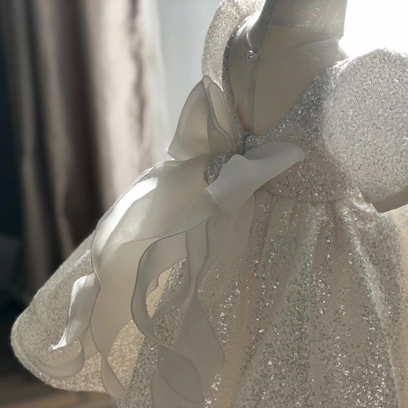 White Sequined Princess Dress