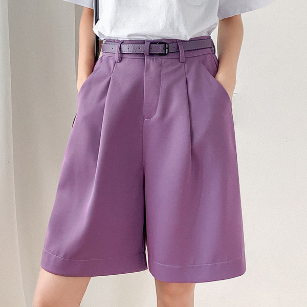 Loose Straight-leg Suit Shorts