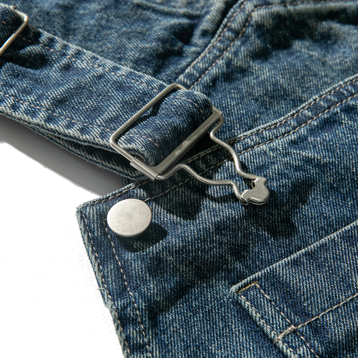 Denim Spotted Overalls