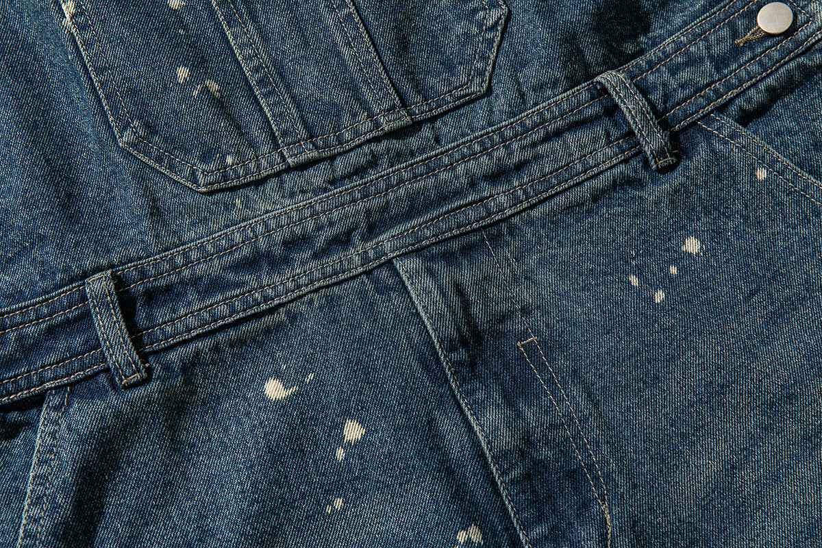 Denim Spotted Overalls