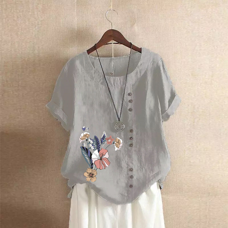 Loose Plus Size Printed Tshirts