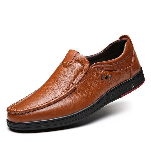 Mens Casual Genuine Leather Soft Insole  Business Loafers