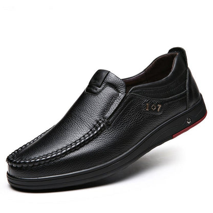 Mens Casual Genuine Leather Soft Insole  Business Loafers