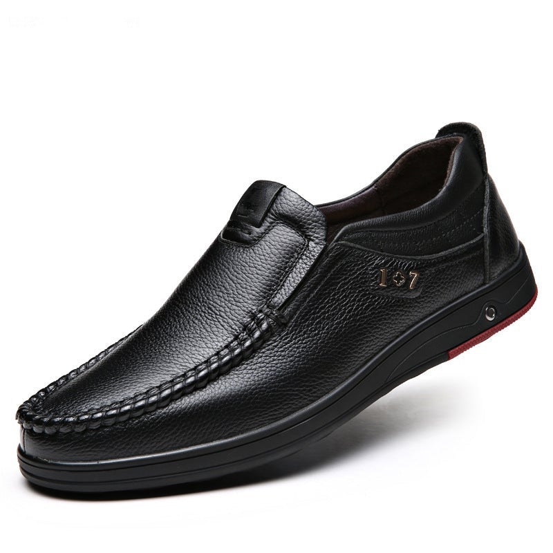Mens Casual Genuine Leather Soft Insole  Business Loafers