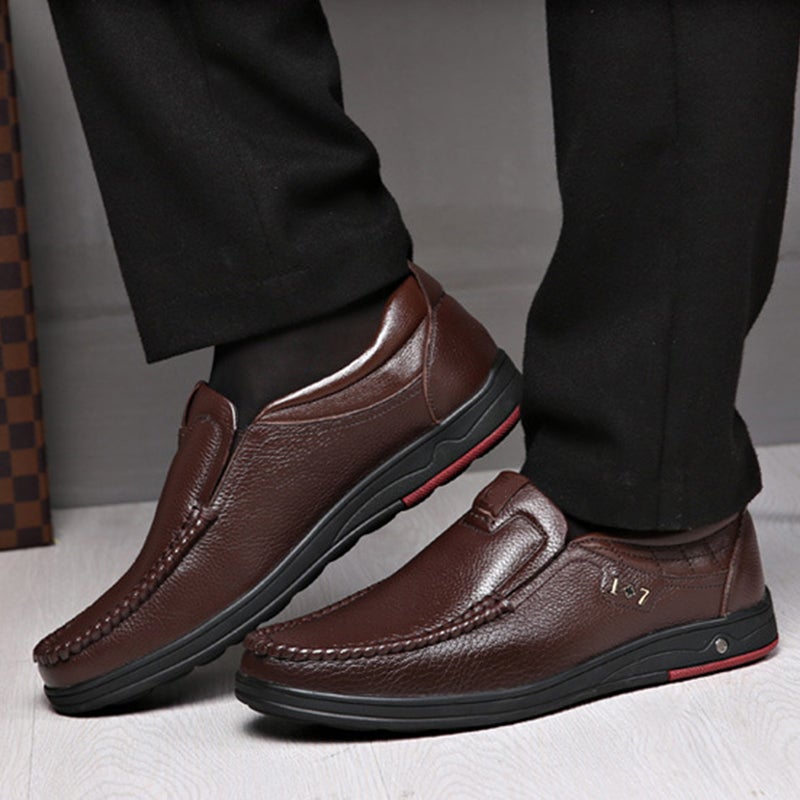 Mens Casual Genuine Leather Soft Insole  Business Loafers