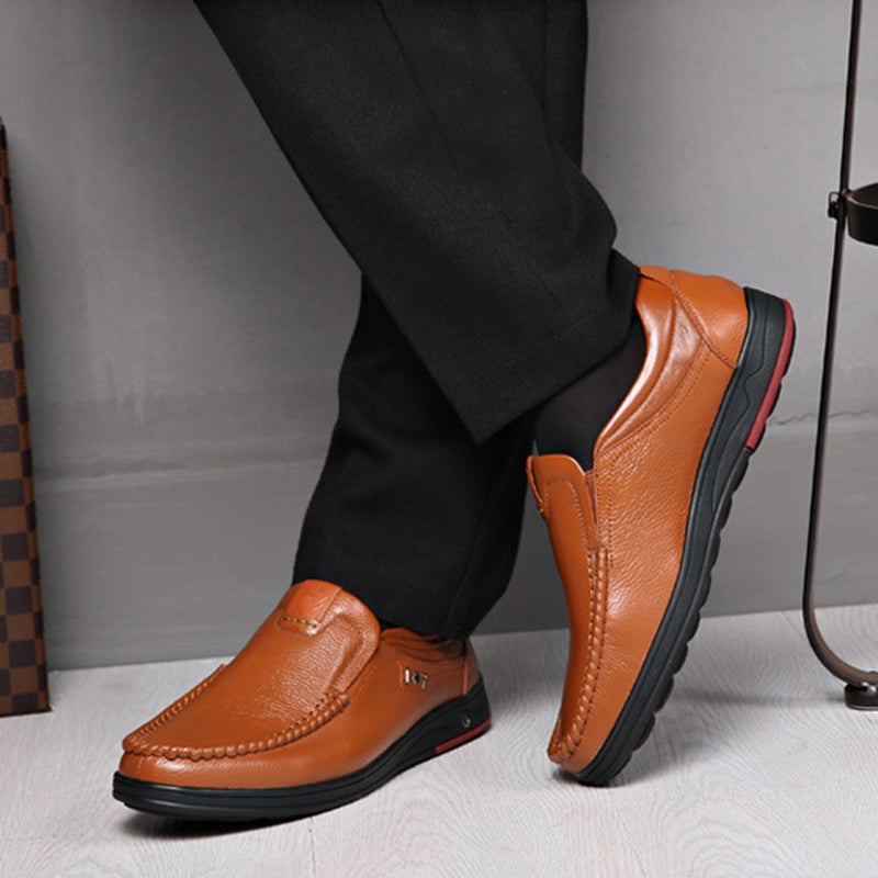 Mens Casual Genuine Leather Soft Insole  Business Loafers