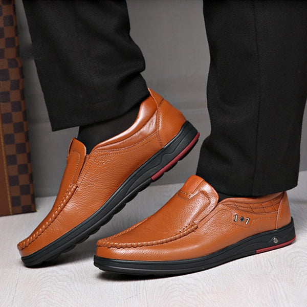 Mens Casual Genuine Leather Soft Insole  Business Loafers