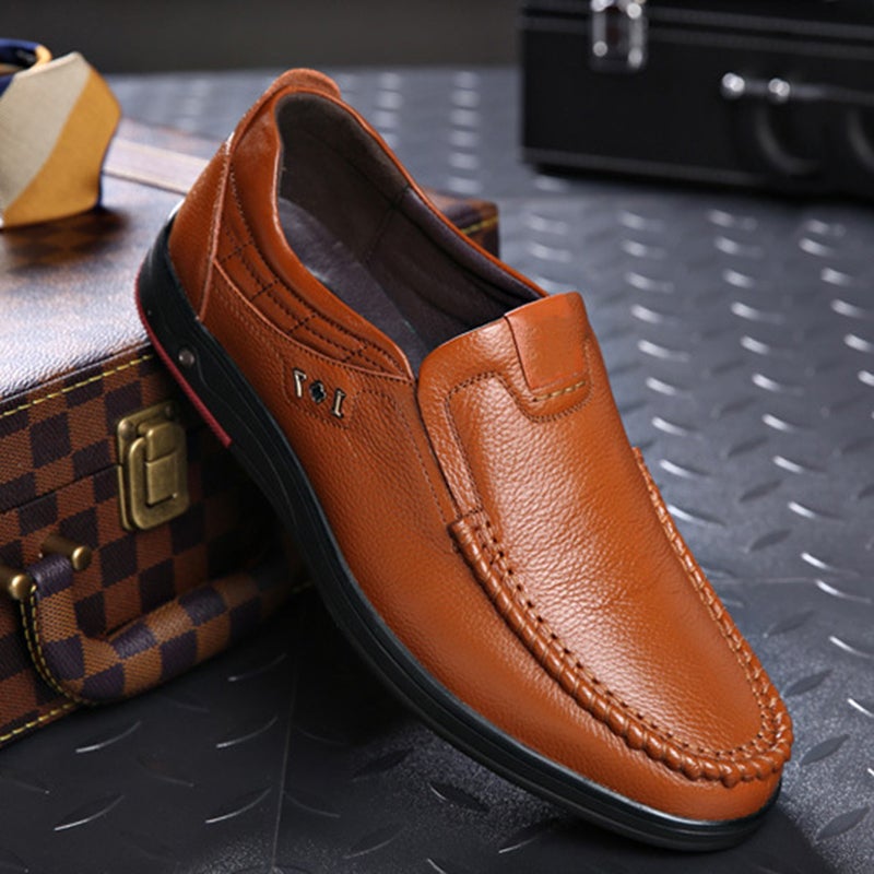 Mens Casual Genuine Leather Soft Insole  Business Loafers