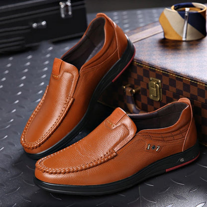 Mens Casual Genuine Leather Soft Insole  Business Loafers