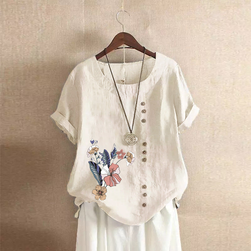 Loose Plus Size Printed Tshirts