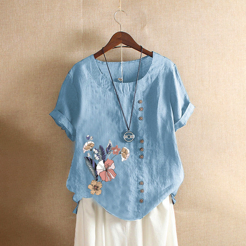 Loose Plus Size Printed Tshirts