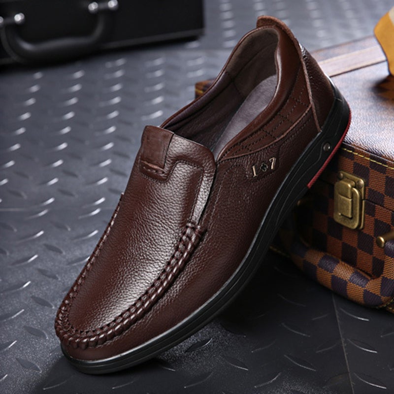Mens Casual Genuine Leather Soft Insole  Business Loafers