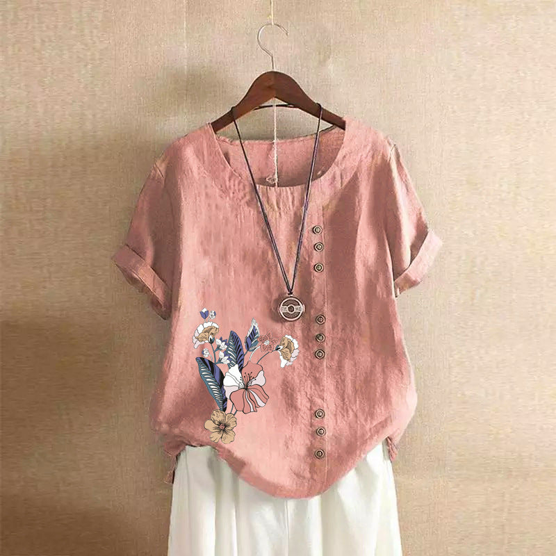 Loose Plus Size Printed Tshirts