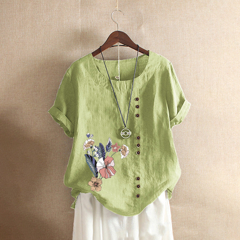 Loose Plus Size Printed Tshirts