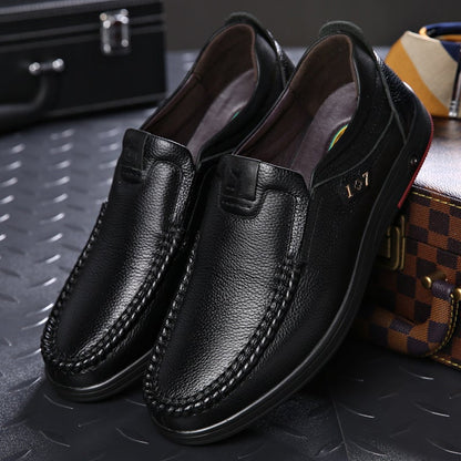 Mens Casual Genuine Leather Soft Insole  Business Loafers