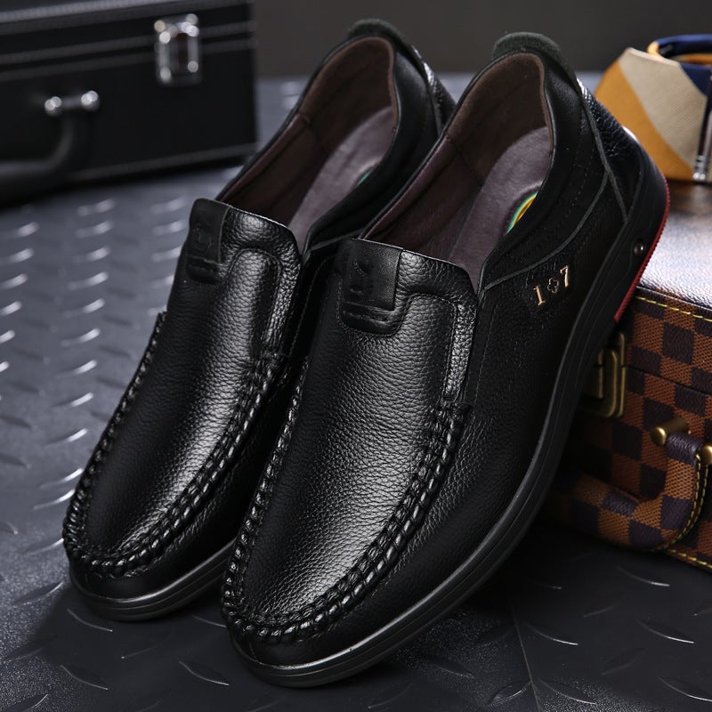 Mens Casual Genuine Leather Soft Insole  Business Loafers