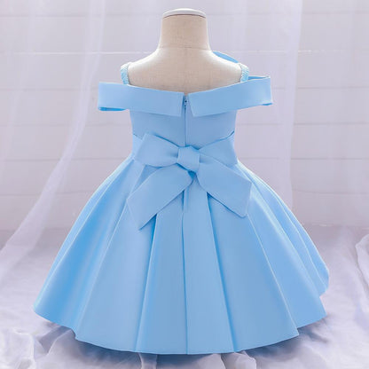 Elegant Girl's Butterfly Bow Fluffy Princess Dress