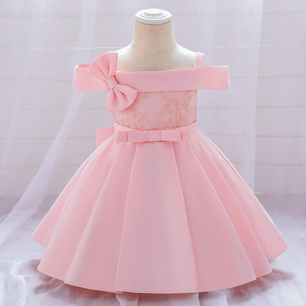 Elegant Girl's Butterfly Bow Fluffy Princess Dress