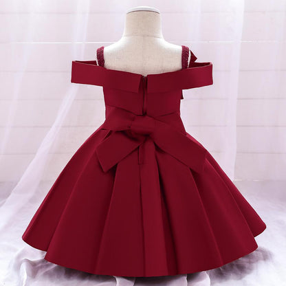 Elegant Girl's Butterfly Bow Fluffy Princess Dress