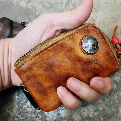 Retro Small Coin Card Holder Car Key Wallet